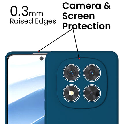 Kapa Matte Protective Lens Flexible Back Cover for Redmi Note 14 Pro (5G) | Slim Silicone with Soft Lining Shockproof Full Body Bumper Case (Blue)