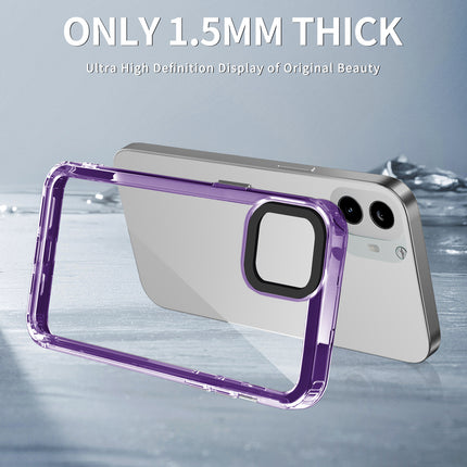Kapa Warrior Acrylic Clear Back Cover For Nothing CMF Phone 1 | Slim Shockproof [Military Grade Protection] Hybrid Bumper Case (Purple Sides) - Mobizang