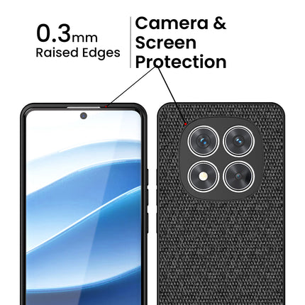 Kapa Soft Full Fabric Protective Back Case Cover for Redmi Note 14 Pro Plus | Shockproof Slim Hard Anti Slip Back Case (Black) - Mobizang
