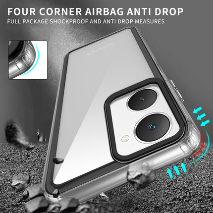 Kapa Warrior Acrylic Clear Back Cover For Iqoo Z9 Lite | Slim Shockproof [Military Grade Protection] Hybrid Bumper Case (Transparent Sides) - Mobizang