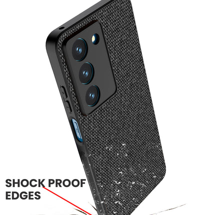 Kapa Soft Full Fabric Protective Back Case Cover for Realme 14X | Shockproof Slim Hard Anti Slip Back Case (Black) - Mobizang