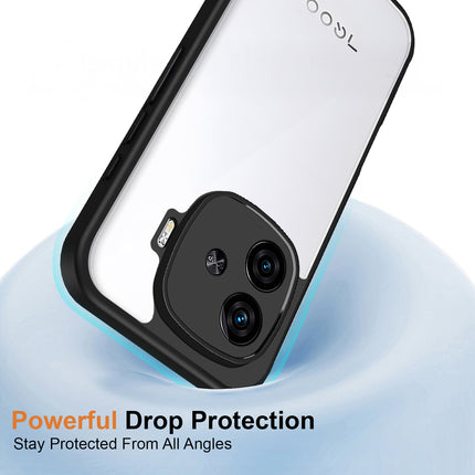 Kapa Hawkeye Clear Back Cover for iQoo Neo 10R | Camera Lens Protector Shockproof Slim Clear Case Cover (Black Sides)