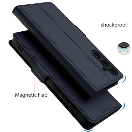 Kapa Noble Slim Magnetic Leather Flip Case Cover for Samsung Galaxy A35 (5G) | Card Holder Stand Flip Wallet Case (Blue)