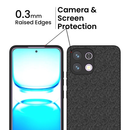 Kapa Soft Full Fabric Protective Back Case Cover for Oppo K13 5G | Shockproof Slim Hard Anti Slip Back Case (Black)