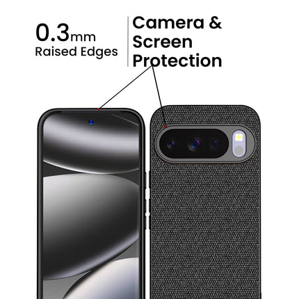 Kapa Soft Full Fabric Protective Back Case Cover for Google Pixel 10 Pro | Shockproof Slim Hard Anti Slip Back Case (Black)