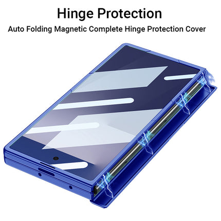 Kapa Leather Case with Stand and Hinge Protection Back Cover for Samsung Galaxy Z Fold7 / Fold 7 | Ultra Thin Full Body Protection Hard Cover (Blue)