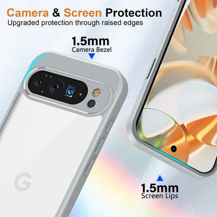 Kapa Hawkeye Clear Slim Tough Back Cover for Google Pixel 10 Pro | Camera Lens Protector Anti Yellow Shockproof Clear Hybrid Case Cover (Grey)