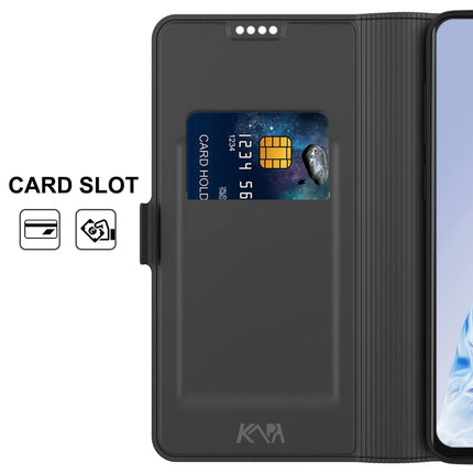 Kapa Noble Slim Magnetic Leather Flip Case Cover for Realme 15 5G | Card Holder Stand Flip Wallet Case (Black)