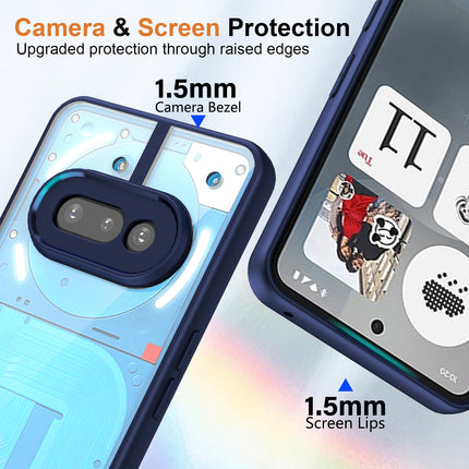 Kapa Hawkeye Clear Back Cover for Nothing Phone 3A 5G | Camera Lens Protector Shockproof Slim Clear Case Cover (Blue Sides)
