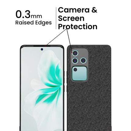 Kapa Soft Full Fabric Protective Back Case Cover for Vivo V30 Pro (5G) | Shockproof Slim Hard Anti Slip Back Case (Black)