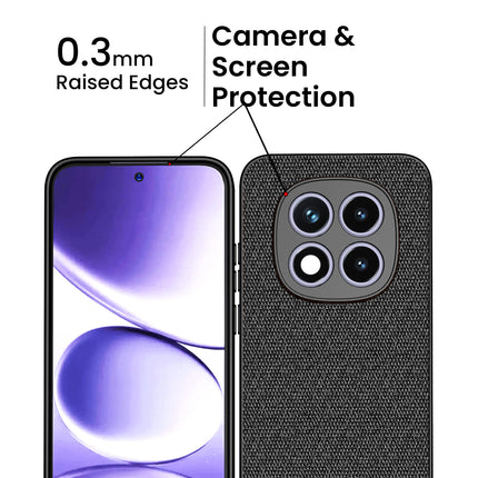 Kapa Soft Full Fabric Protective Back Case Cover for Redmi Note 15 Pro 5G | Shockproof Slim Hard Anti Slip Back Case (Black)