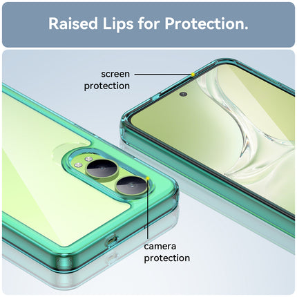 Kapa Unicorn Acrylic Clear Back Cover For OnePlus Nord CE 4 Lite | Slim Shockproof [Military Grade Protection] Hybrid Bumper Case (Blue Sides)