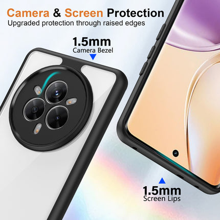 Kapa Hawkeye Clear Back Cover for Realme 14 Pro 5G | Camera Lens Protector Shockproof Slim Clear Case Cover (Black Sides)