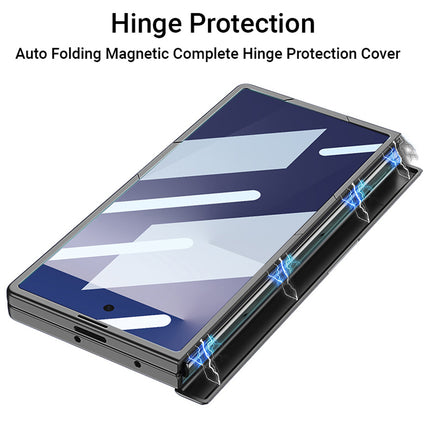 Kapa Leather Case with Stand and Hinge Protection Back Cover for Samsung Galaxy Z Fold7 / Fold 7 | Ultra Thin Full Body Protection Hard Cover (Black)