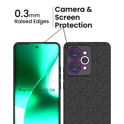 Kapa Soft Full Fabric Protective Back Case Cover for Realme 15 Pro 5G | Shockproof Slim Hard Anti Slip Back Case (Black)