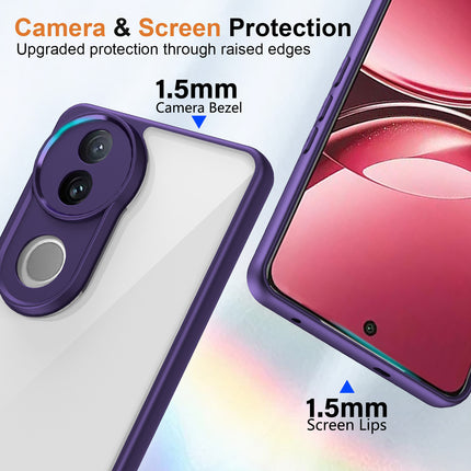 Kapa Hawkeye Clear Back Cover for Vivo V50 5G | Camera Lens Protector Shockproof Slim Clear Case Cover (Purple Sides)