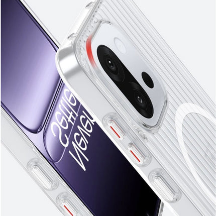 Kapa Wave Magnetic Frosted Grip Back Cover for OnePlus 13S | [MagSafe Compatible] Wireless charging, Slim, Metal Buttons Matte Finish Back Case (White)