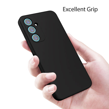 Kapa Matte Protective Lens Flexible Back Cover for Samsung Galaxy A35 (5G) | Slim Silicone with Soft Lining Shockproof Full Body Bumper Case (Black)