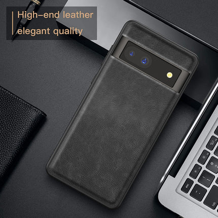 Kapa Tux Leather Back Cover for Google Pixel 8A | Slim Shockproof Camera Protection Bumper Case (Black)