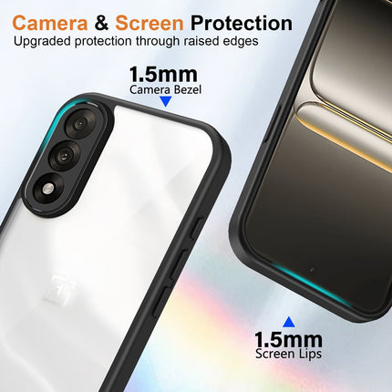 Kapa Hawkeye Clear Slim Tough Back Cover for OnePlus Nord 5 | Camera Lens Protector Anti Yellow Shockproof Clear Hybrid Case Cover (Black Sides)