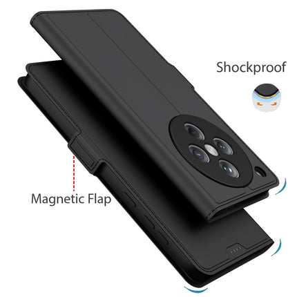 Kapa Noble Slim Magnetic Leather Flip Case Cover for Oppo Find X8 | Card Holder Stand Flip Wallet Case (Black) - Mobizang