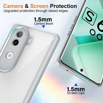 Kapa Hawkeye Clear Back Cover for Vivo V40E / iQOO Z9S | Camera Lens Protector Shockproof Slim Clear Case Cover (Grey Sides) - Mobizang