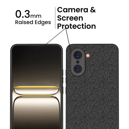 Kapa Soft Full Fabric Protective Back Case Cover for OnePlus Nord CE 5 | Shockproof Slim Hard Anti Slip Back Case (Black) - Mobizang