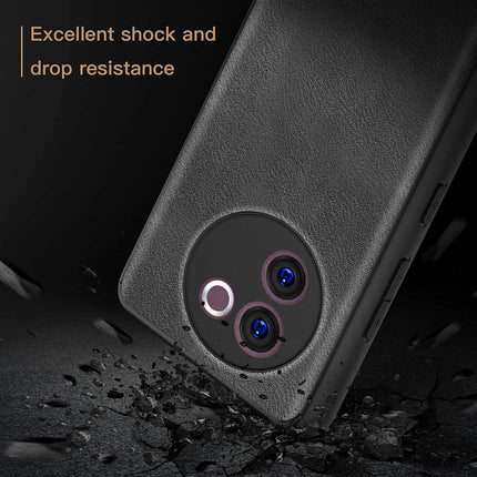Kapa Tux Leather Back Cover for Vivo V30E (5G) | Slim Shockproof Camera Protection Bumper Case (Black)