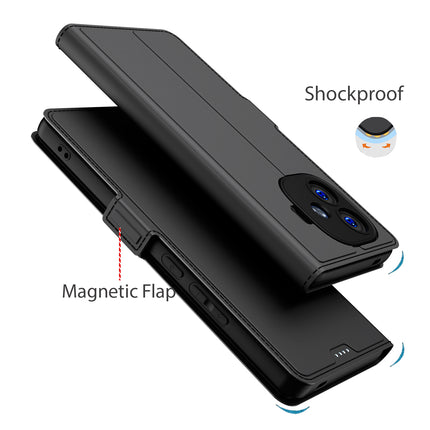 Kapa Noble Slim Magnetic Leather Flip Case Cover for iQoo Neo 10R | Card Holder Stand Flip Wallet Case (Black)