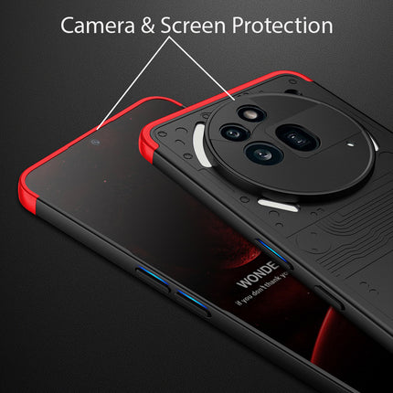 Kapa Double Dip Full 360 Protection Back Case Cover for Nothing Phone 3A Pro (Red,Black)