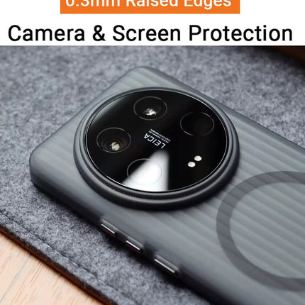 Kapa Wave Magnetic Frosted Grip Back Cover for Xiaomi 15 Ultra | [MagSafe Compatible] Wireless charging, Slim, Metal Buttons Matte Finish Back Case (Grey) - Mobizang