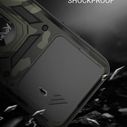 Kapa Tank Back Cover for Oppo F29 5G | Inbuilt Ring + Slider Shockproof Lens Protection Bumper Back Case (Black)
