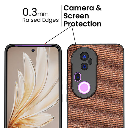 Kapa Soft Fabric & Leather Hybrid Protective Back Cover for Vivo T4 Ultra 5G | Shockproof Slim Hard Anti Slip Back Case (Brown)