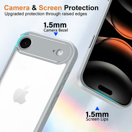 Kapa Hawkeye Clear Slim Tough Back Cover for Apple iPhone 17 Air | Camera Lens Protector Anti Yellow Shockproof Clear Hybrid Case Cover (Grey) - Mobizang
