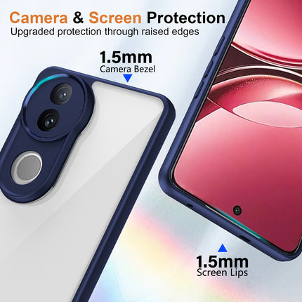 Kapa Hawkeye Clear Back Cover for Vivo V50 5G | Camera Lens Protector Shockproof Slim Clear Case Cover (Blue Sides)