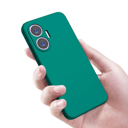 Kapa Matte Protective Lens Flexible Back Cover for Poco F7 5G | Slim Silicone with Soft Lining Shockproof Full Body Bumper Case (Green)