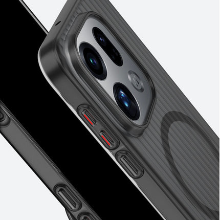 Kapa Wave Magnetic Frosted Grip Back Cover for Oppo Find X9 Pro | [MagSafe Compatible] Wireless charging, Slim, Metal Buttons Matte Finish Back Case (Grey)