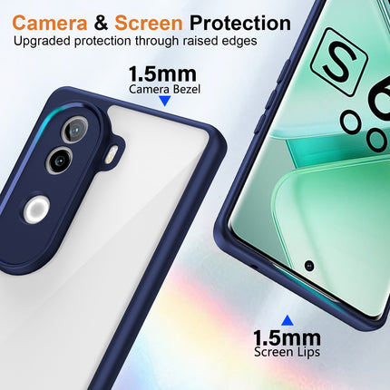 Kapa Hawkeye Clear Back Cover for Vivo V40E / iQOO Z9S | Camera Lens Protector Shockproof Slim Clear Case Cover (Blue Sides)