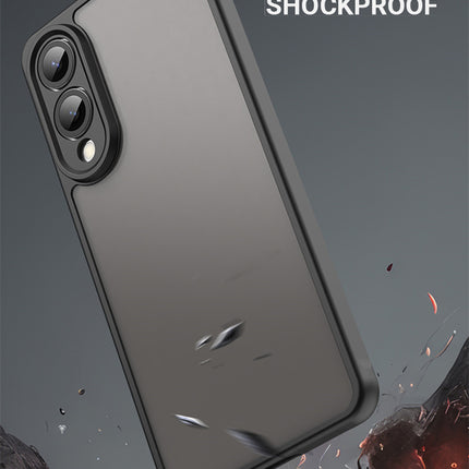 Kapa Shield Frosted Acrylic Back Cover for Samsung Galaxy S25 Edge| Hard Slim Inbuilt Camera Lens Cover Protection Shock Proof Bumper Case (Black)