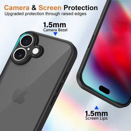 Kapa Smoked Hawkeye Matte Slim Tough Back Cover for Apple iPhone 17 | Camera Lens Protector Anti Yellow Shockproof Matte Hybrid Case Cover (Smoked Black)