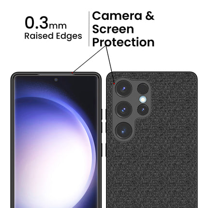 Kapa Soft Full Fabric Protective Back Case Cover for Samsung Galaxy S25 Ultra | Shockproof Slim Hard Anti Slip Back Case (Black)