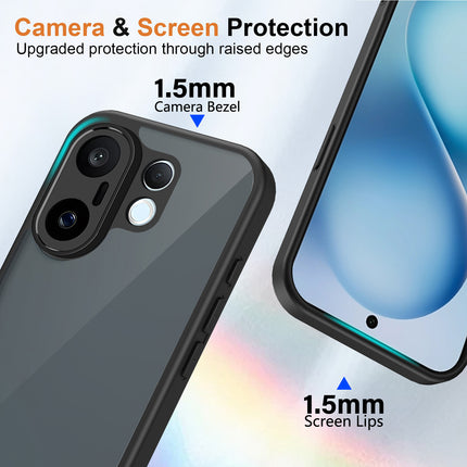 Kapa Smoked Hawkeye Matte Slim Tough Back Cover for Vivo X200 FE 5G | Camera Lens Protector Anti Yellow Shockproof Matte Hybrid Case Cover (Smoked Black)