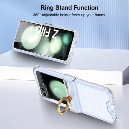 Kapa Clear Airbag Ring Back Case for Samsung Galaxy Flip6 / Z Flip 6 | Transparent Shockproof Slim Hard Protective Cover (Clear)