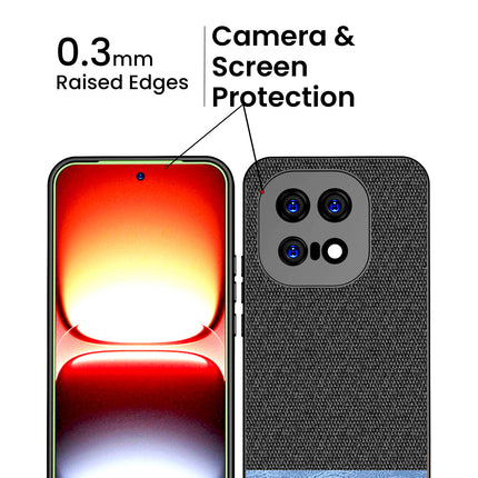 Kapa Soft Fabric & Leather Hybrid Protective Back Cover for IQOO 15 5G | Shockproof Slim Hard Anti Slip Back Case (Black,Blue)