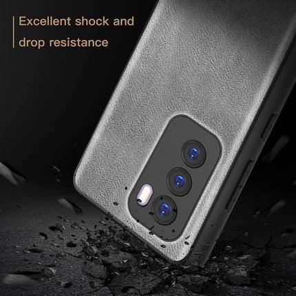 Kapa Tux Leather Back Cover for Oppo Reno 12 (5G) | Slim Shockproof Camera Protection Bumper Case (Grey)