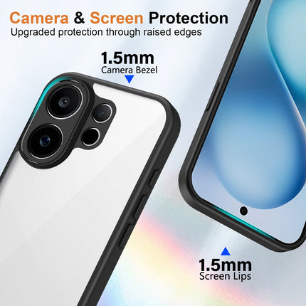 Kapa Hawkeye Clear Slim Tough Back Cover for Vivo V60 / V60e / Vivo T4 Pro 5G | Camera Lens Protector Anti Yellow Shockproof Clear Hybrid Case Cover (Black Sides) - Mobizang