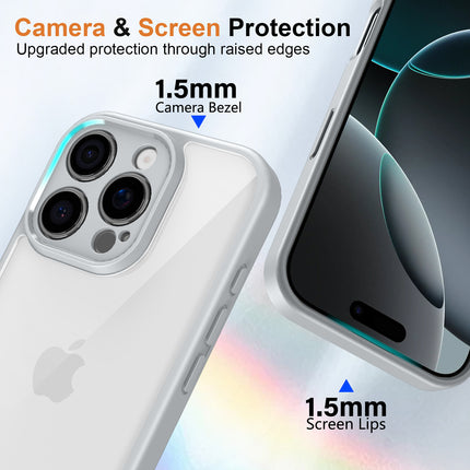 Kapa Hawkeye Clear Back Cover for Apple iPhone 16 Pro | Camera Lens Protector Shockproof Slim Clear Case Cover (Grey Sides) - Mobizang