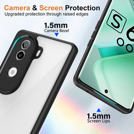 Kapa Hawkeye Clear Back Cover for Vivo V40E / iQOO Z9S | Camera Lens Protector Shockproof Slim Clear Case Cover (Black Sides)
