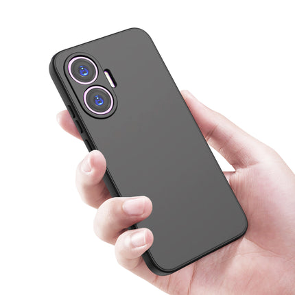 Kapa Matte Protective Lens Flexible Back Cover for Poco F7 5G | Slim Silicone with Soft Lining Shockproof Full Body Bumper Case (Black)