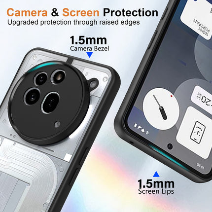 Kapa Hawkeye Clear Back Cover for Nothing Phone 3A Pro | Camera Lens Protector Shockproof Slim Clear Case Cover (Black Sides) - Mobizang